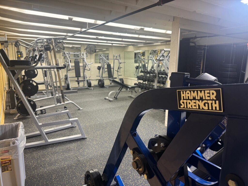 Hammer Strength machines and free-weight floor at AUCC